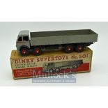 Dinky Toys 501 Foden (1st Type) Diesel 8-wheel Wagon - mid-grey cab, back, red flashes and ridged