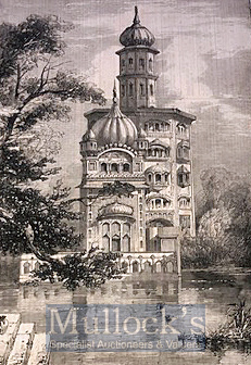 India - 19th Century engraving showing the Akalis Tower at Amritsar, from a drawing by W