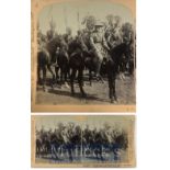 India & Punjab – Sikhs of the Bengal Lancers in England A rare stereoview photo showing Contingent