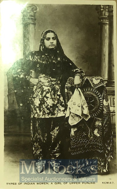 India - Original Real photo postcard Types of Indian woman, A Sikh girl of upper Punjab. c1900s