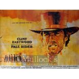 Film Poster - Pale Rider - 40 X 30 Starring Clint Eastwood Printed by W. E. Berry Ltd Bradford