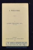 A Welcome Alfred Tennyson 1863 London, Edward Moxon & Co, single sheet, minor wear, measures 10x17cm