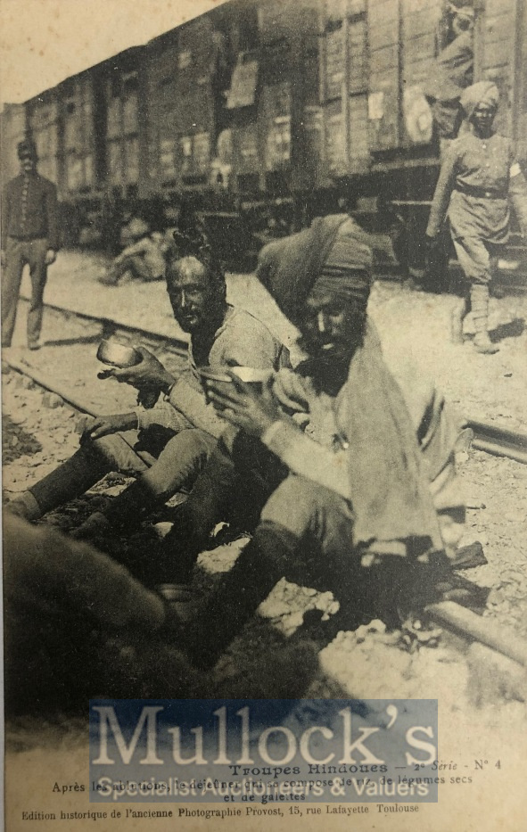 India & Punjab – Sikhs Troops in France Postcard A rare antique postcard showing two Sikhs soldiers,