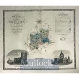 1829 C&I Greenwood Map of Middlesex hand coloured with two engraved views of ‘St Paul’s Cathedral’