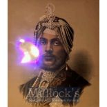 India - Rare Early Original Colour Lithograph of Maharaja Duleep Singh the last Sikh king by Maclufe