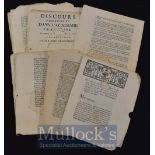 France – Selection of Various Book pages, all text, in French with some having parts cut out (16)