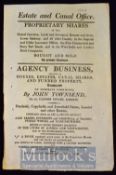 Business Agency Advert 1804 – John Townsend Estate and Canal Office, Proprietary Shares in Grand