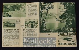 Visit Switzerland By Imperial Airways 1933 Publication With two photographs of their aircraft and