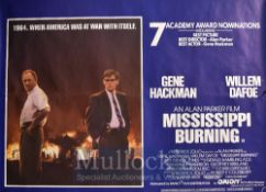 Film Poster - Mississippi Burning - 40 X 30 Starring Gene Hackman, Willem Dafoe issued by Rank