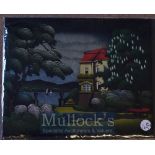 2x Lakeside Oil Paintings on Velvet depicting a lakeside house, plus another with a mountainous