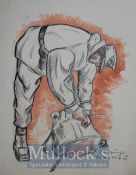 WWII Original Artwork Roman Zenzinger - of a German Soldier displaying a portrait in pencil with