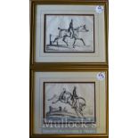 P. Levieux c.1800 Lithographs in black and white, all depicting horse dressage and jumping, all