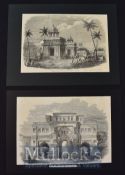 India – Two Engravings ‘Gateway Leading into the Palace Square, Kolapoor’ 1858 and ‘Palace of