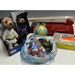 Selection of Assorted Toys – To Include Diecast Cars & Vehicles, tin plate globe, 2 advertising