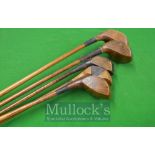 5x Various Hickory Socket Head Woods Golf Clubs – To include examples from Nick Special, T F