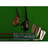 5x Various Golf Clubs from the 1940/70’s – Wilson brassie, Flange sole 5 iron, mashie with Archer