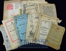 Assorted Selection of Early and Pre 1900 Theatre Programmes including Globe Theatre, Royal Strand