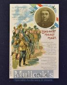 Boer War ‘Unity Makes Strength’ Postcard displays Paul Kruger to top left, a colour postcard, with