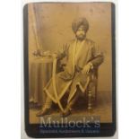 India & Punjab – Sikh Sardar of Jind State A fine original antique cabinet Card photograph of a Sikh