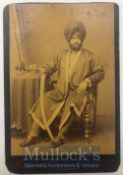 India & Punjab – Sikh Sardar of Jind State A fine original antique cabinet Card photograph of a Sikh