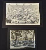 India – Two Engravings ‘The Hoolie Festival’ 1858 and ‘Hindoo Festival Cashmere’ both with