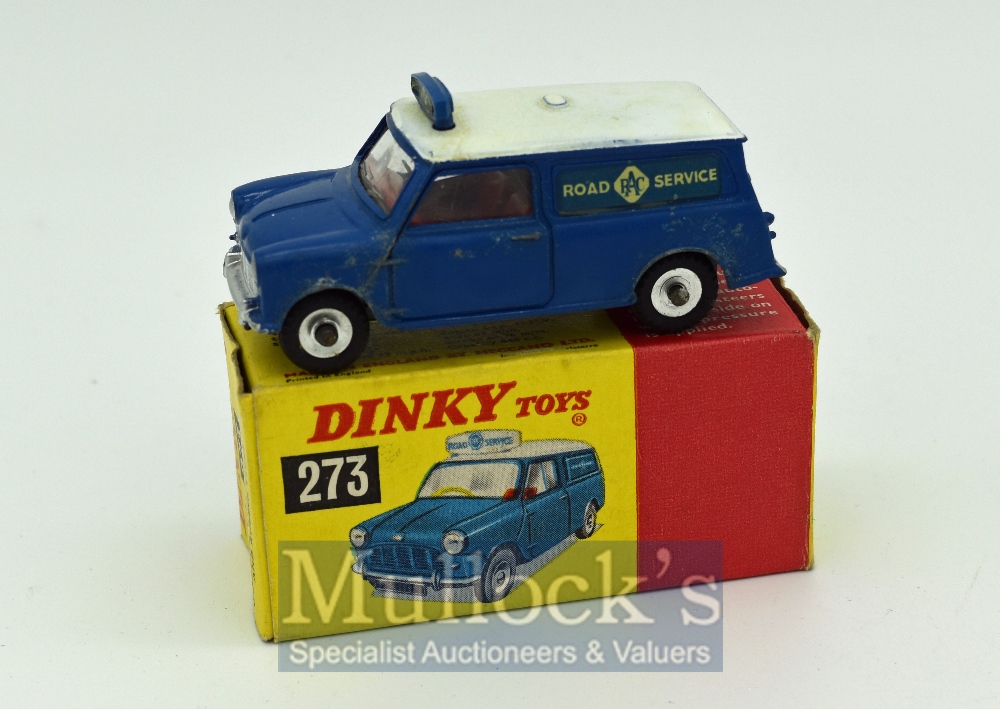 Dinky Toys 273 Mini "RAC Road Service" Van - blue body, white roof, red interior, plastic rear doors