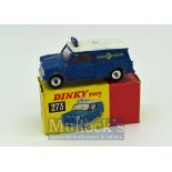 Dinky Toys 273 Mini "RAC Road Service" Van - blue body, white roof, red interior, plastic rear doors