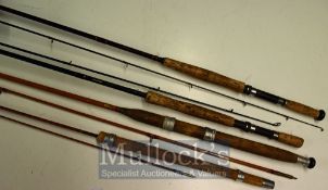 Selection of Fishing Rods: To consist of 2 piece fly rod, Allcocks Nimrod spinning rod, David
