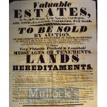 Somerset – Large Broadside ‘Valuable Estates to Be Sold by Auction’ At North-Petherton, Lyng,