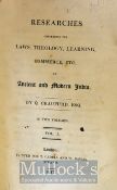 1817 Researches Concerning the Laws, Theology, Learning, Commerce, Etc. of Ancient and Modern