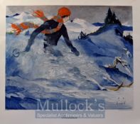 J. Wiertz (1888-1939) ‘Christiana’ Ski Poster 1929 Pallas, Verlag A.G, Berlin, in colour, measures