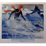 J. Wiertz (1888-1939) ‘Christiana’ Ski Poster 1929 Pallas, Verlag A.G, Berlin, in colour, measures