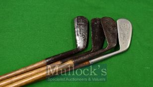 5x Various Hickory Irons Golf Clubs – To include Juveniles examples from J Morris, Bob Munro, A Tatt