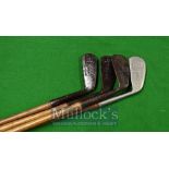 5x Various Hickory Irons Golf Clubs – To include Juveniles examples from J Morris, Bob Munro, A Tatt