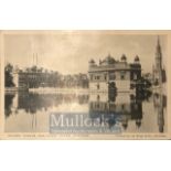 India - Original postcard of the Golden Temple & Clock tower of Amritsar, Punjab. By Lal Singh & co.