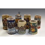 Collection of Beer Steins – To include various Beer Steins, Hubertus Schonbrunn, Miller Birth of a
