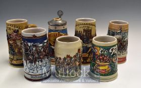Collection of Beer Steins – To include various Beer Steins, Hubertus Schonbrunn, Miller Birth of a