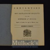 Russia - Convention Between His Britannic Majesty And The Empress Of Russia 1793 An 8 page