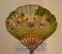 Art Nouveau French Folding Fan Inscribed "The Monico" Circa 1900. A fine folding frontage