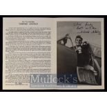 Autograph – Johnnie Johnson (1915-2001) Air Vice Marshal Signed Booklet – RAF Flying Ace Johnson who