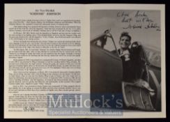 Autograph – Johnnie Johnson (1915-2001) Air Vice Marshal Signed Booklet – RAF Flying Ace Johnson who