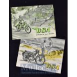 BSA 250 C.C. MODELS Trade Catalogues 1952 To include a 4 page Sales Catalogue, illustrating and