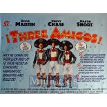 Film Poster - Three Amigos - 40 X 30 Starring Steve Martin, Chevy Chase, Martin Short issued by Rank