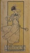 1903 René Bull Signed (1872-1942) Original Sketch of Young Lady Signed and dated 1903 mounted