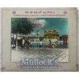 India & Punjab – Golden Temple Amritsar Large vintage antique handcoloured photograph of the holy