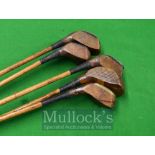 5x Various Hickory Socket Head Woods Golf Clubs – To include examples from J Melville, Anderson,