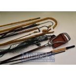 Selection of Fishing Equipment: To consist of 2 Long extendable gaffs, Shakespeare Outcast carbon