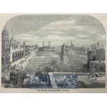 India & Punjab – 1882 Wood Engraving of the Golden temple, Amritsar Antique wood engraved print,