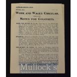 Work and Wages Circular 1907 Booklet containing notes for Colonists, Canadian Pacific Railway