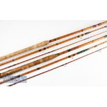 2x interesting whole cane coarse rods -Milwards Floatcraft 12ft 3pc whole cane spliced split cane